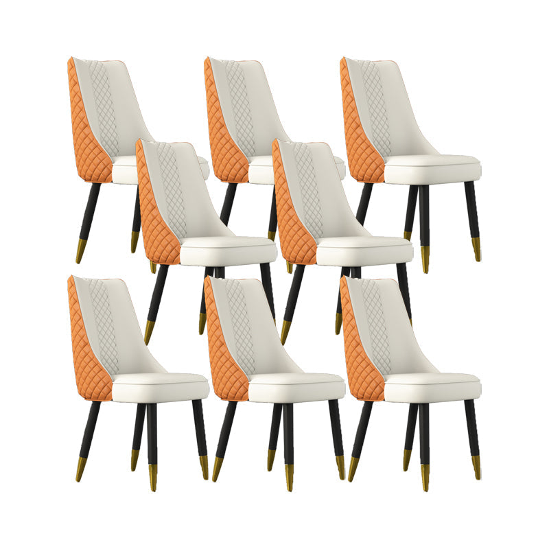 工業スタイルのダイニングチェアフェイクレザーキッチンの椅子と木製の脚