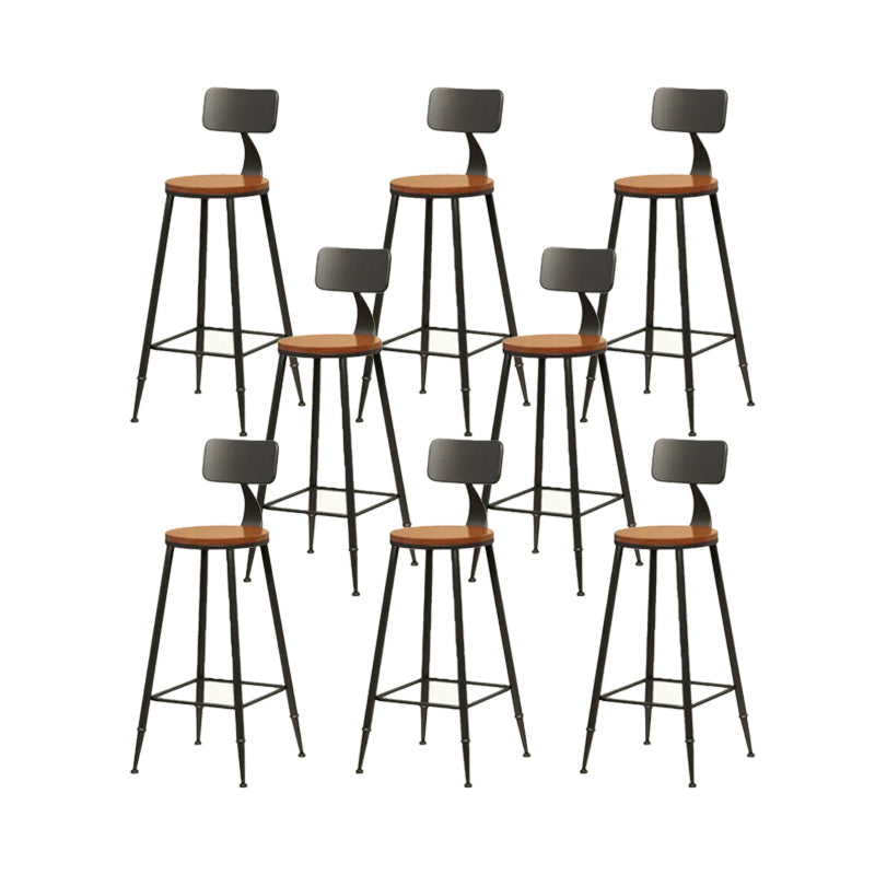 Contemporary Metal Dining Stool Armless Bar Stool with Black Base