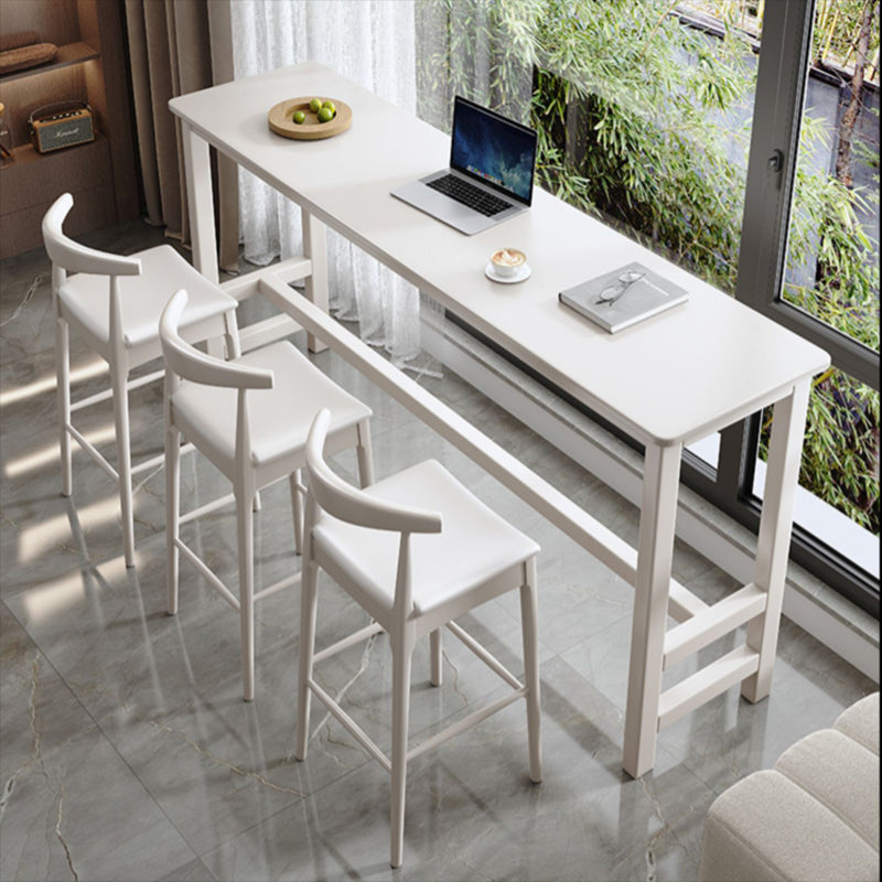 Modern Indoor Bar Stool Table Rectangle Wood Bar Dining Table White Without Chairs Clearhalo 'Bar Furniture' 'Bar Tables' 'bar_tables' 'furn' 'furn_bar_tables' 'Furniture' 'Kitchen & Dining Furniture' 7194101
