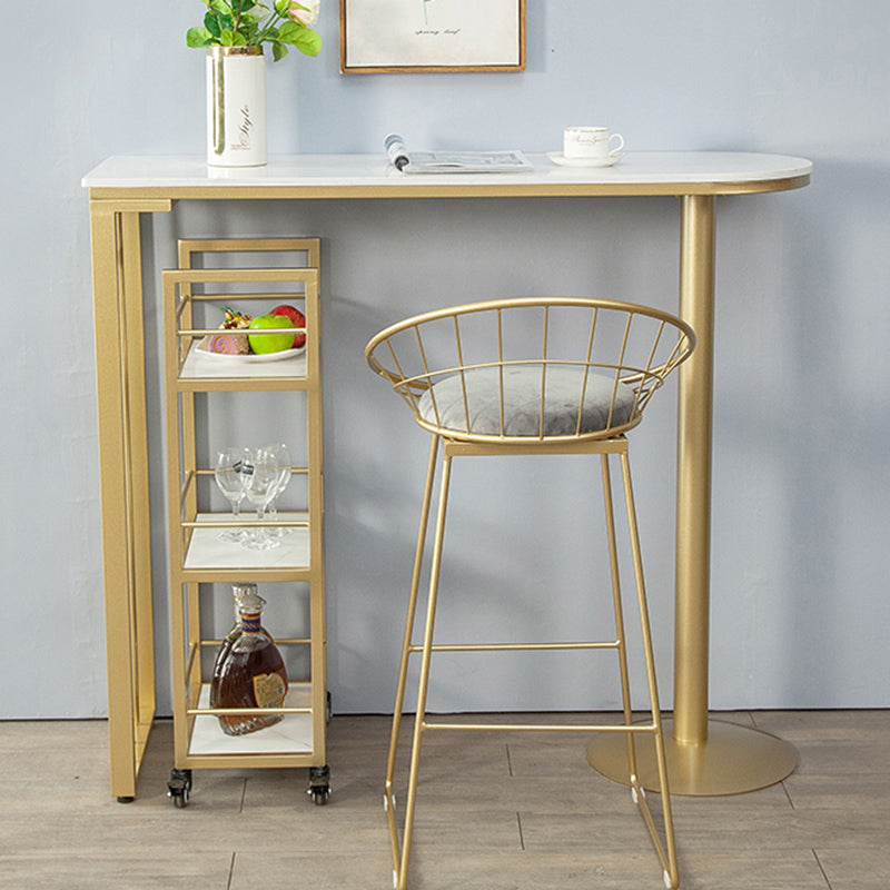 Moderne pubtafel met metalen frame specialiteit witte bovenste balktafel