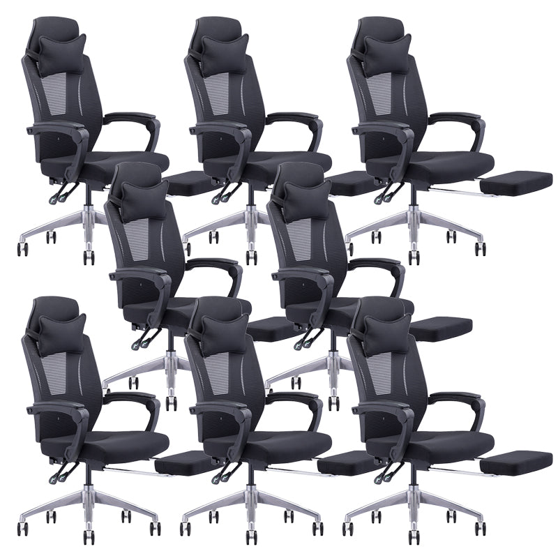 Modern Padded Arms Office Chair Tilt Mechanism Ergonomic Desk Chair with Wheels Black 8 Piece Set With Footrest Clearhalo 'furn' 'furn_office_chair' 'Furniture' 'Office Chairs' 'Office Furniture' 'office_chair' 7202810