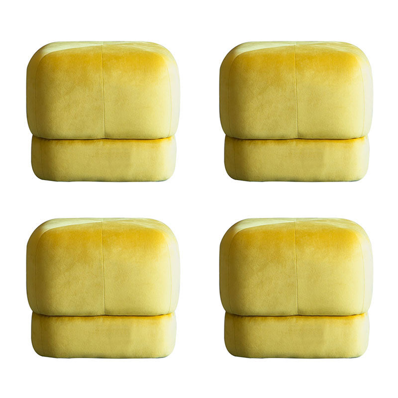 Pouf contemporaneo pouf velluto in velluto imbottito rosido di colore solido ottomana