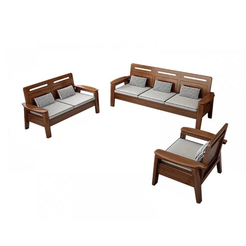 Sofas seccionales de brazo cuadrado Sofas Solic Wood Sectal Sofá para sala de estar