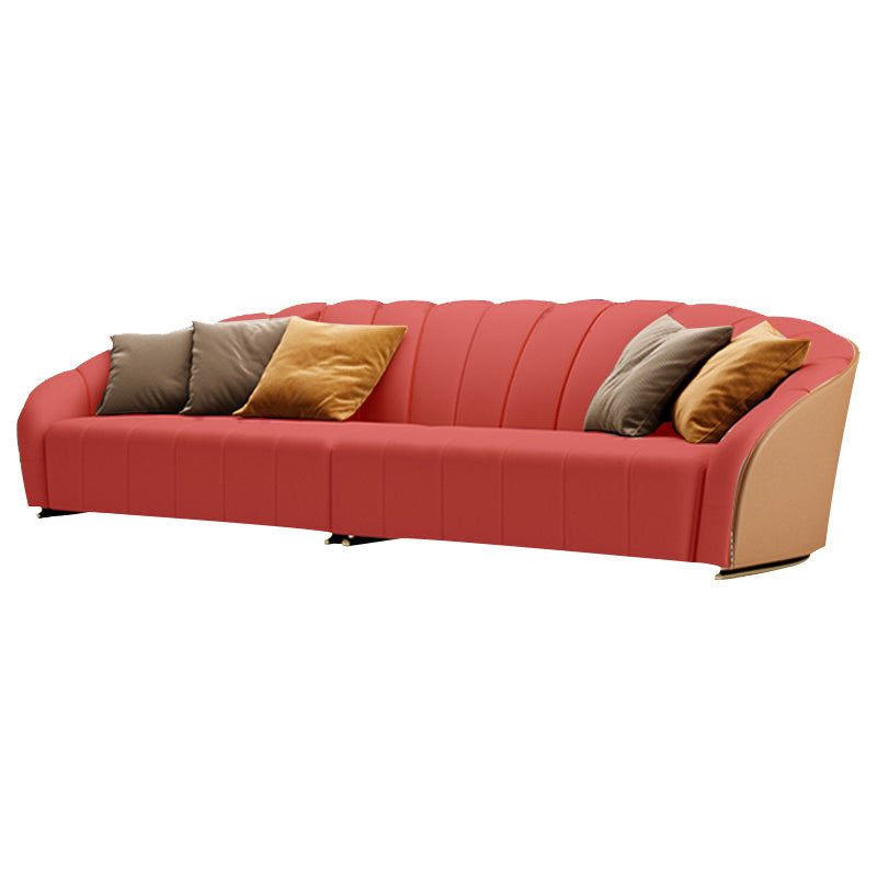 Sectores de brazos inclinados Sofá seccional de cuero genuino para sala de estar