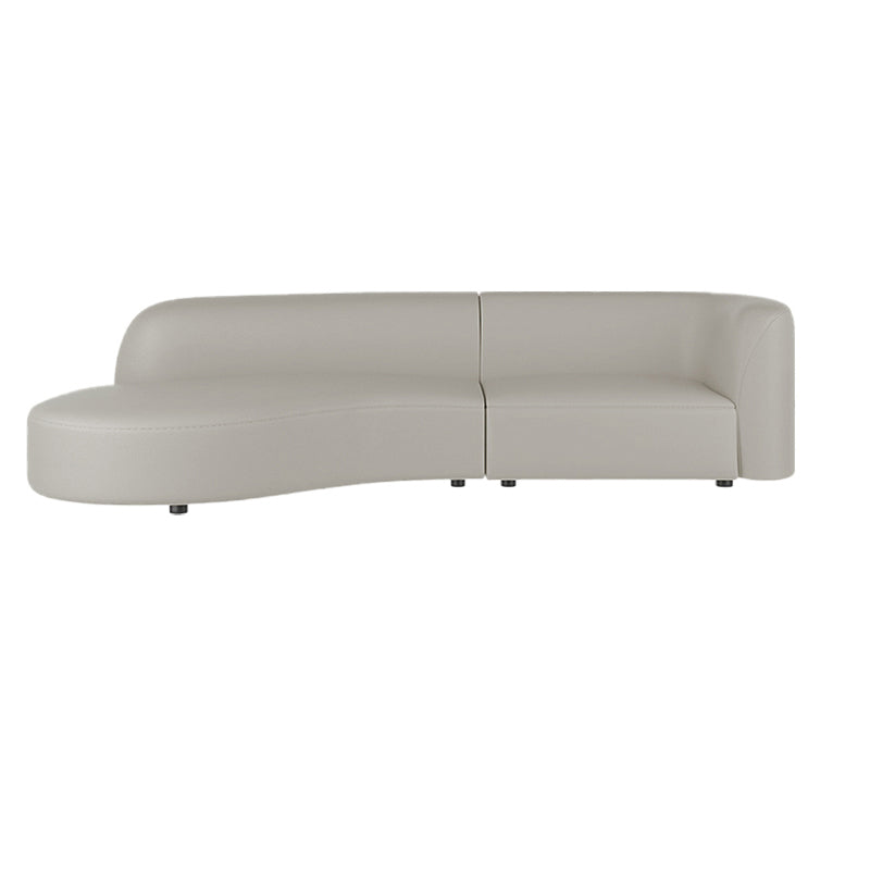 Grey Cushion Back Curved Sectional Sofa Scratch Resistant Sectionals Tech Cloth Left Clearhalo 'furn' 'furn_sectionals' 'Furniture' 'Living Room Furniture' 'Sectionals' 7205266