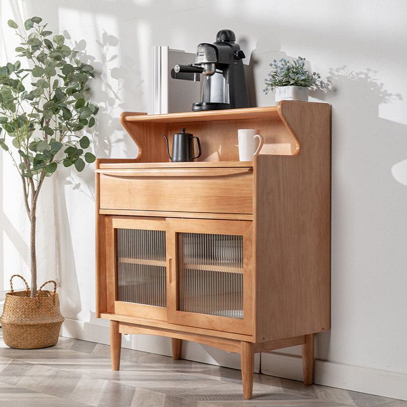 Servidor de estilo de madera sólida de color marrón servidor de estilo moderno, 33.46 "W x 15.75" D x 40.16 "H