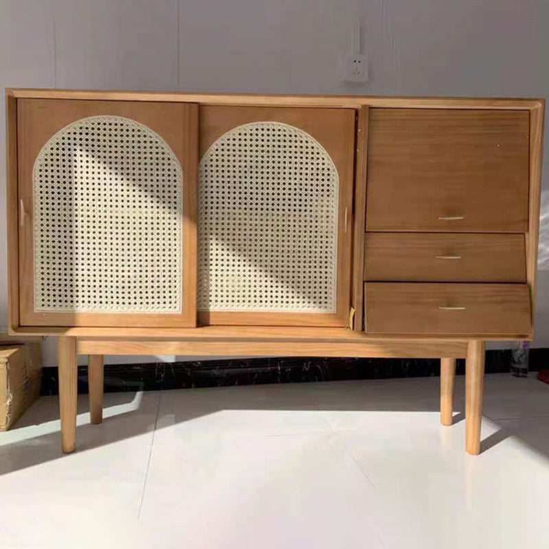 Aparador de madera Buffet de casa minimalista moderno con cajones y gabinetes