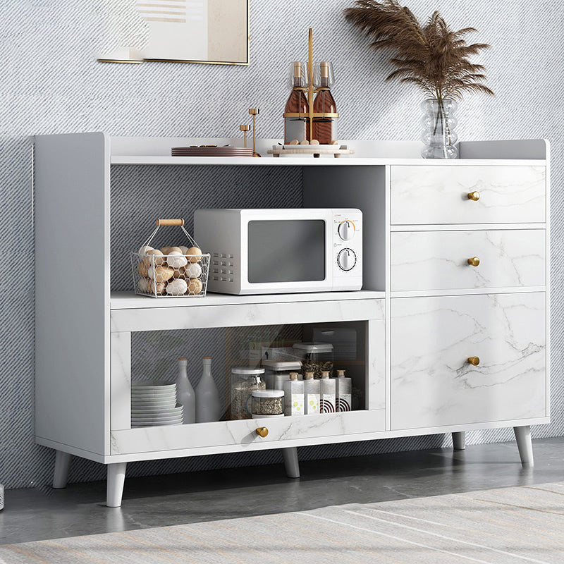 Moderner Style Dining Server Engineered Wood Open Storage enthalten Server mit 3 Schubladen