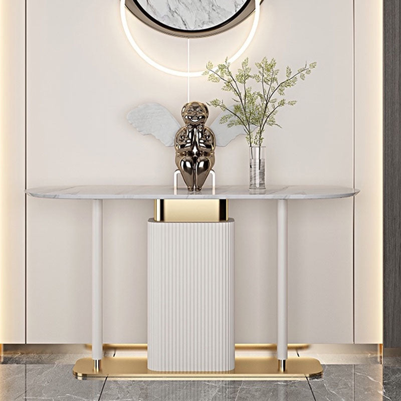 Moderne ovale console tafelsconsole banktafel in wit/zwart