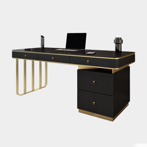 Moderner Stil Slate Top Office Desk 5 Schubladen Schreibtisch für Büro