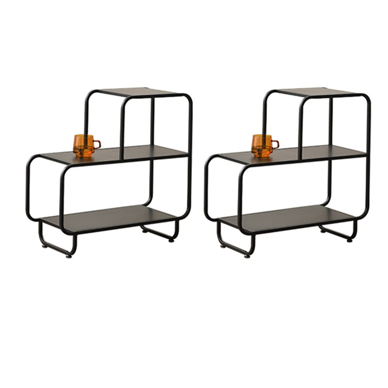 Sled Accent Side Table Metal Side End Snack Table with Shelf