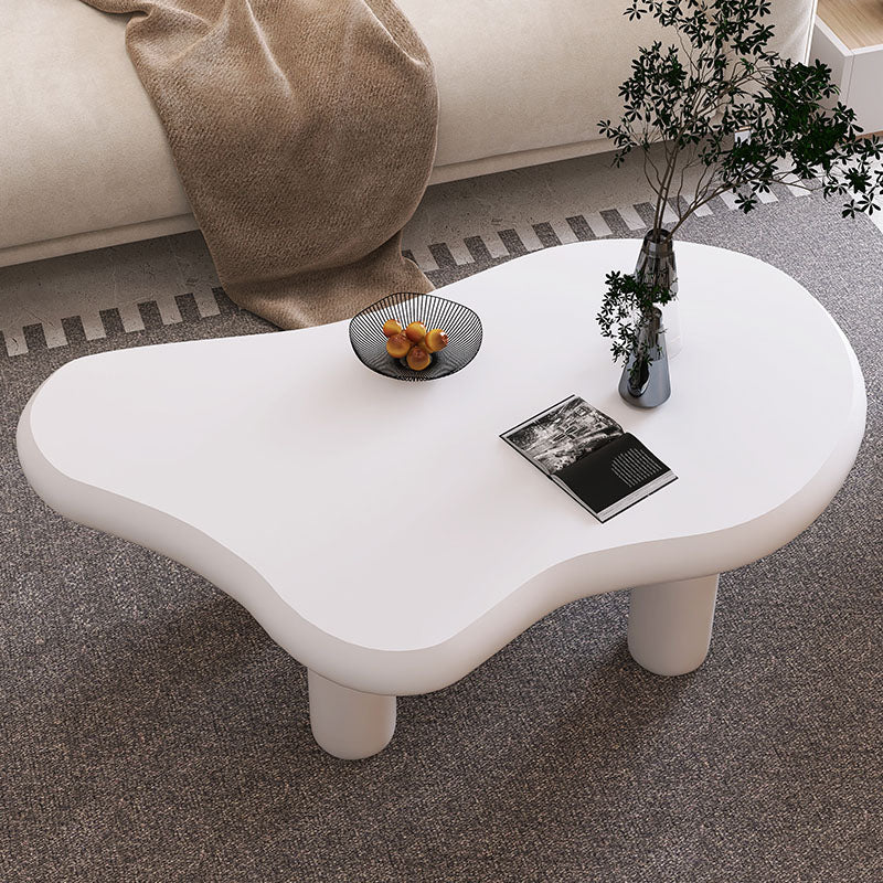 4 Legs Coffee Table Wood Geometric Coffee Coffee or End Table 47"L x 31"W x 12"H Off-White Clearhalo 'Coffee & Accent Tables' 'Coffee Tables' 'coffee_tables' 'furn' 'furn_coffee_tables' 'Furniture' 'Living Room Furniture' 7219322