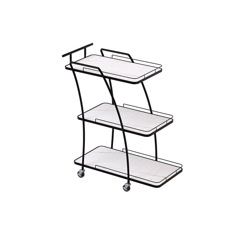 Table de préparation de salle à manger rectangulaire de cuisine de cuisine ouverte simple moderne chariot rectangulaire