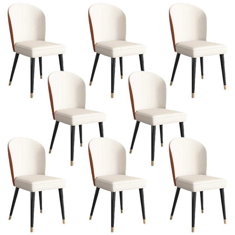 Industrial Style Armless Chair Faux Leather Parsons Chairs for Bedroom