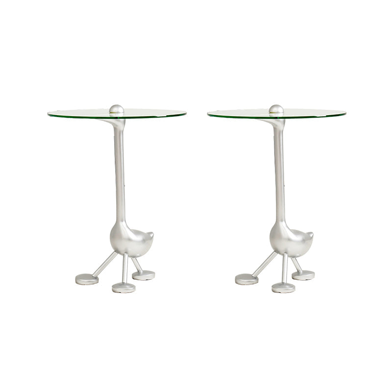 21" Wide Contemporary Corner Table Glass Clear Accent Side Table