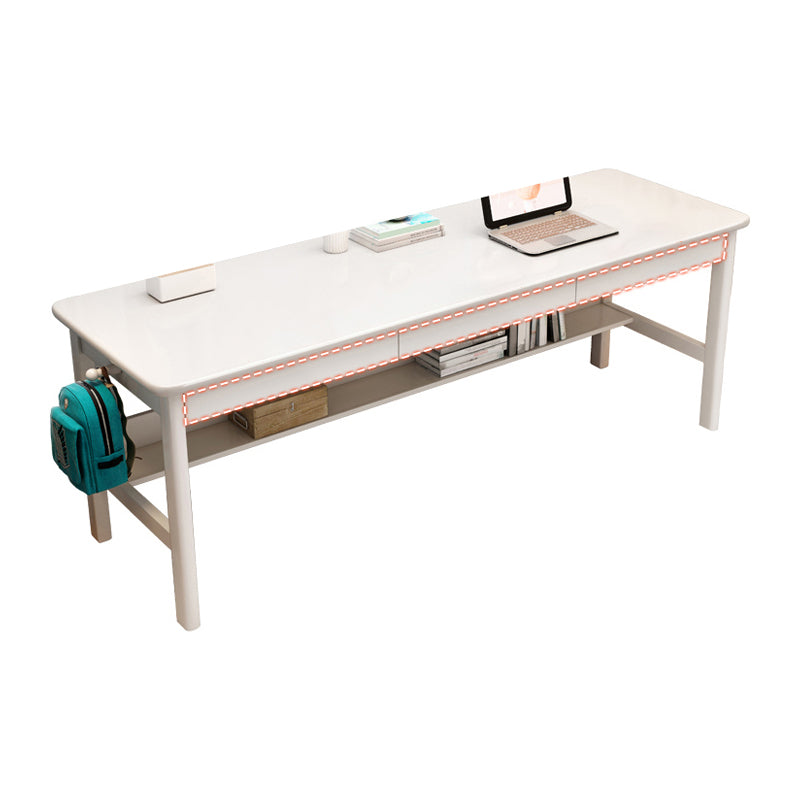 Wooden Rectangle Office Desk Modern Style Computer Desk with Drawers for Home White Clearhalo 'furn' 'furn_office_desk' 'Furniture' 'Office Desks' 'Office Furniture' 'office_desk' 7226309