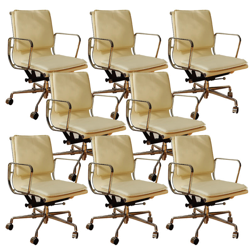 Silla de brazos fijos modernos cuero sin silla de escritorio ergonómico angustiante