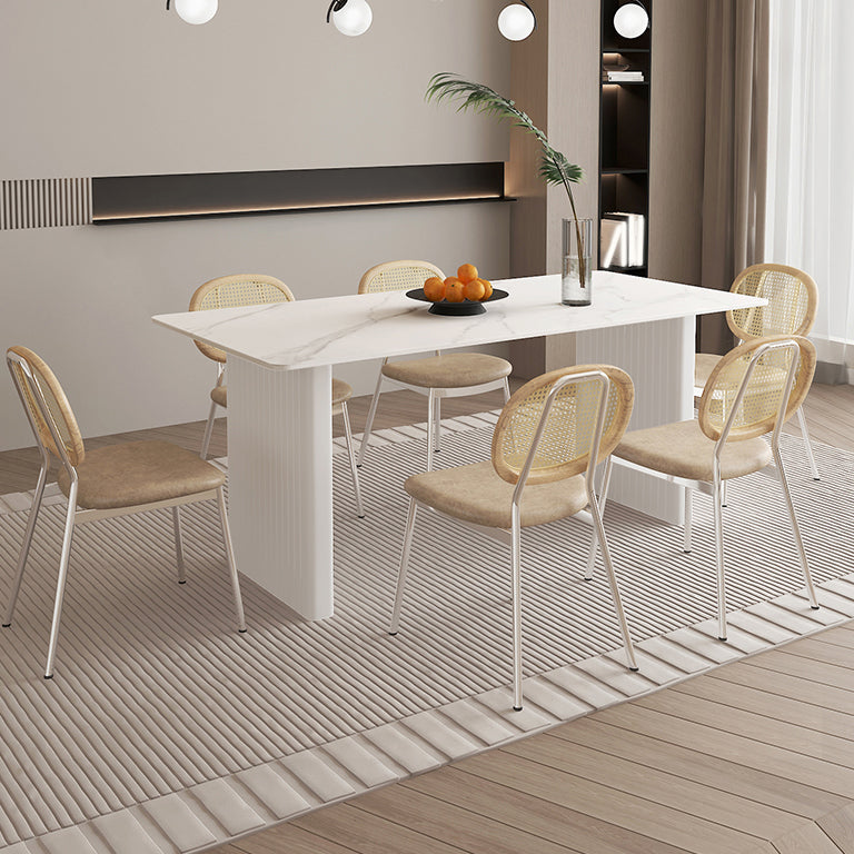 Ensemble de dînette moderne 1/2/5/7 table rectangle PCS et ensemble de restauration de base en bois massif avec chaises