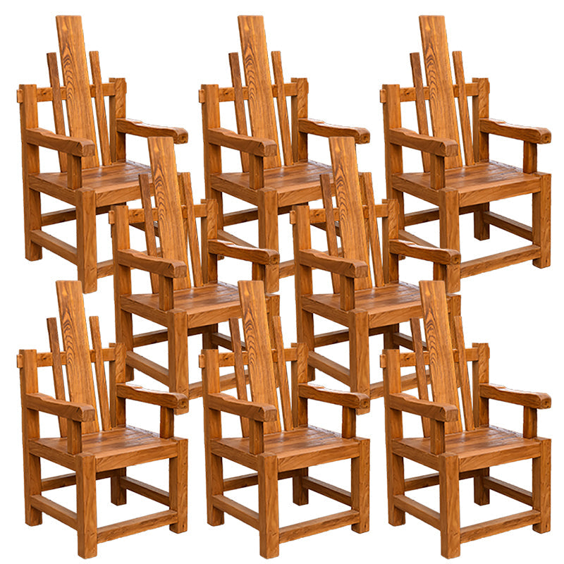 Dining Room Footrest Dining Chair Home Solid Wood Dining Chair Walnut 8 Piece Set Clearhalo 'Dining Chairs' 'Dining Tables & Seating' 'dining_chair' 'furn' 'furn_dining_chair' 'Furniture' 'Kitchen & Dining Furniture' 7230001