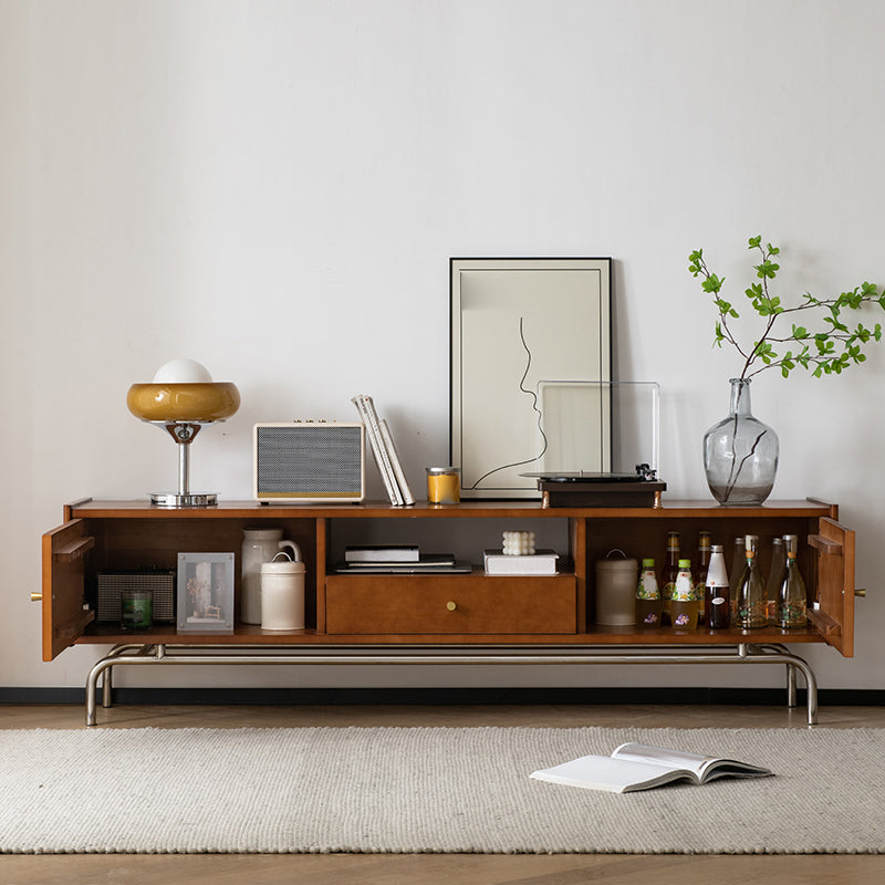 Modern TV Console Solid Wood Media Console TV Stand with Drawer 83"L x 16"W x 20"H Clearhalo 'furn' 'furn_tv_stands_entertainment_centers' 'Furniture' 'Living Room Furniture' 'TV Stands & Entertainment Centers' 'TV Stands & Media Storage Furniture' 'tv_stands_entertainment_centers' 7230886