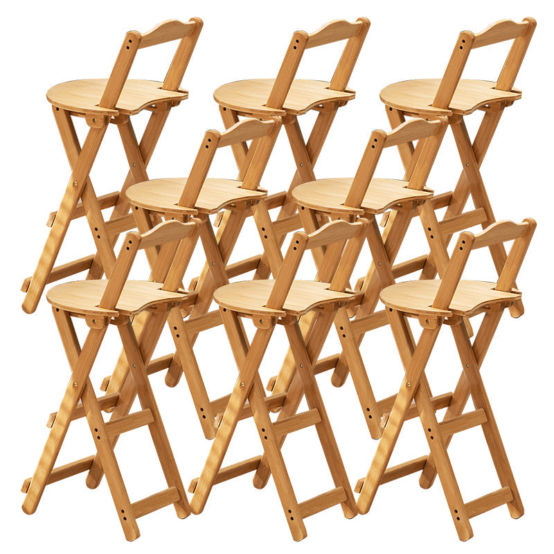 Contemporary Living Room Bar Stools Wooden Folding Low Back Stool