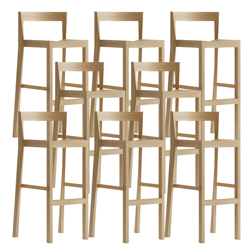 Solid Wood Bar Stools Designer Style Stackable Bar Stool with Backrest