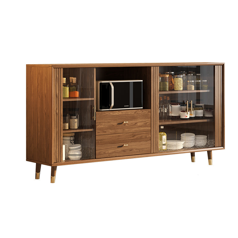 Puertas de vidrio de gabinete de madera moderna de madera de moda