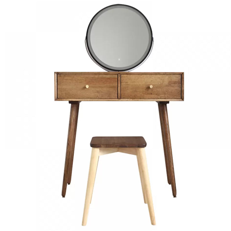 Desca vanità vanità per trucco in legno massiccio contemporaneo con specchio