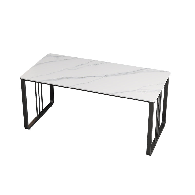 Rectangular Shaped Office Desk 2 Legs Writing Desk in Grey/White for Office White Clearhalo 'furn' 'furn_office_desk' 'Furniture' 'Office Desks' 'Office Furniture' 'office_desk' 7232702
