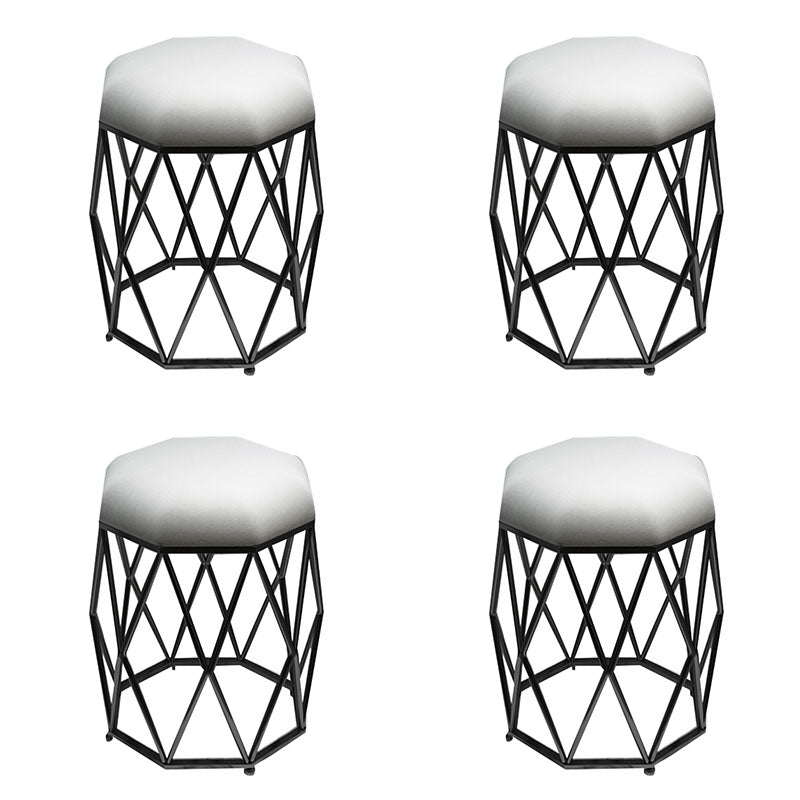 Velvet otomano de lujo Tapicido de color sólido Redondo resistente a la lágrima con patas de metal