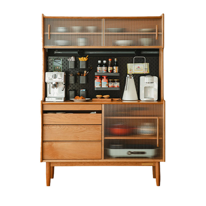 Modernism Wood Server Tabella 3 cassetti Open Storage Sideboard per sala da pranzo