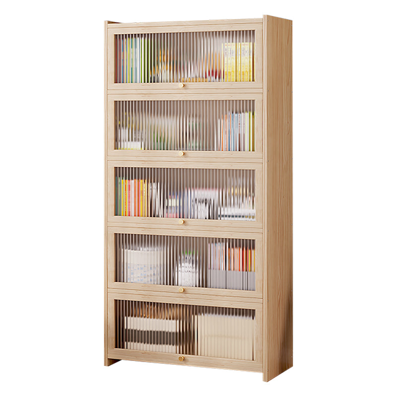 Natural Contemporary Cabinet, Solid Wood Accent Cabinet with Doors 31.5"L x 11.8"W x 63"H Clearhalo 'Cabinets & Chests' 'cabinets_chests' 'furn' 'furn_cabinets_chests' 'Furniture' 'Living Room Furniture' 7237711