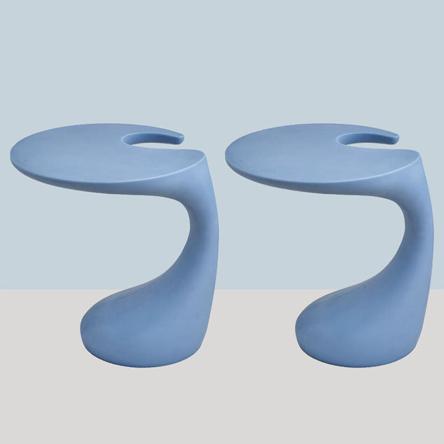 Naturally Shaped Accent Side Table Plastic C Side Table Side End Snack Table Gray-Blue 2 Clearhalo 'Coffee & Accent Tables' 'End & Side Tables' 'end_side_tables' 'furn' 'furn_end_side_tables' 'Furniture' 'Living Room Furniture' 7238184