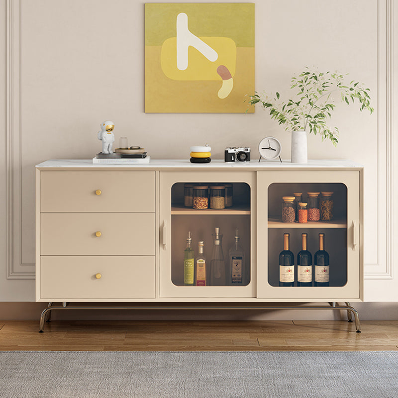 Puertas de vidrio contemporáneas gabinetes de comedor sala de estar credenza