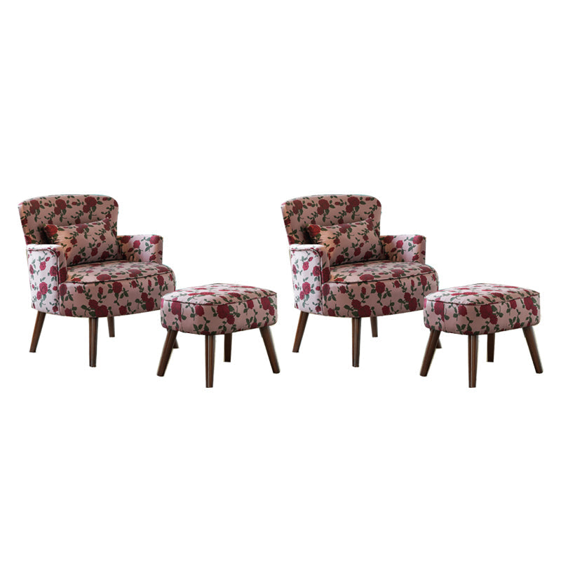 Fixed Back Accent Room Chair Arms Included Lounge Accent Chair with Pillow