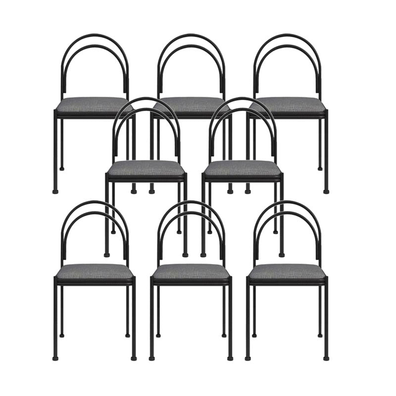 Industrial Style Armless Dining Chair Metal Frame Open Back Dining Chair for Bedroom