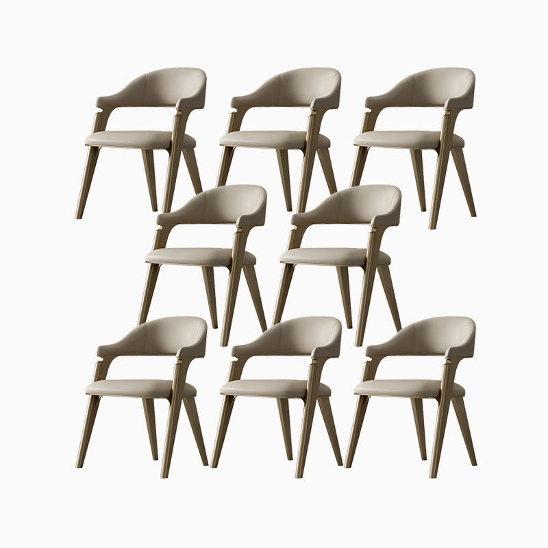 Industrial Style Arm Dining Chair Faux Leather Open Back Dining Chair for Bedroom Gold 8 Piece Set Clearhalo 'Dining Chairs' 'Dining Tables & Seating' 'dining_chair' 'furn' 'furn_dining_chair' 'Furniture' 'Kitchen & Dining Furniture' 7240657