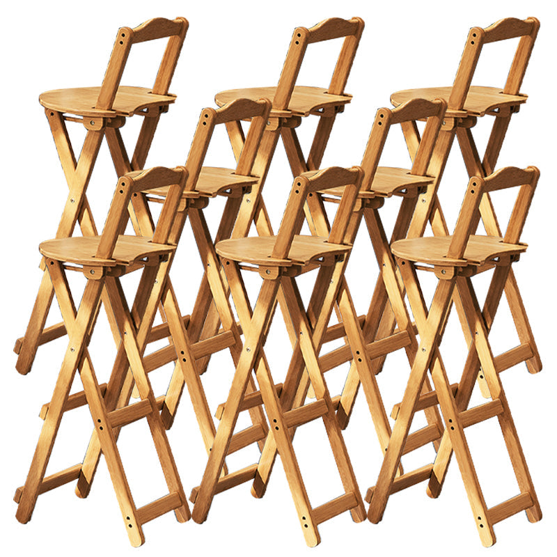 Contemporary Indoor Bar Stools Wooden Folding Low Back Stool