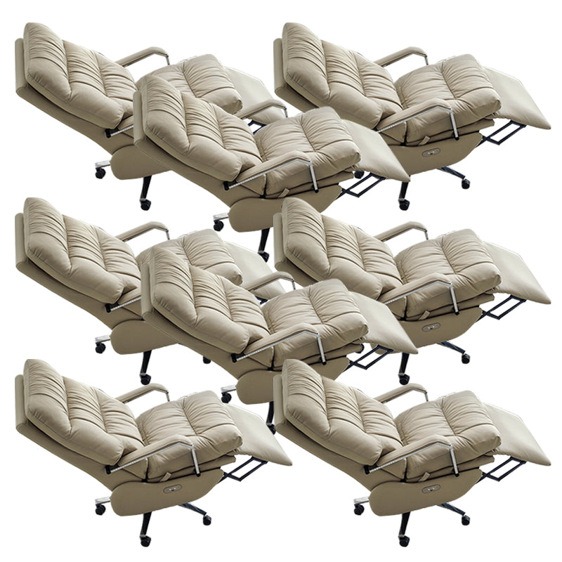 Silla de oficina de tobogán moderna con brazos acolchados de cuero altura de altura de asiento ajustable