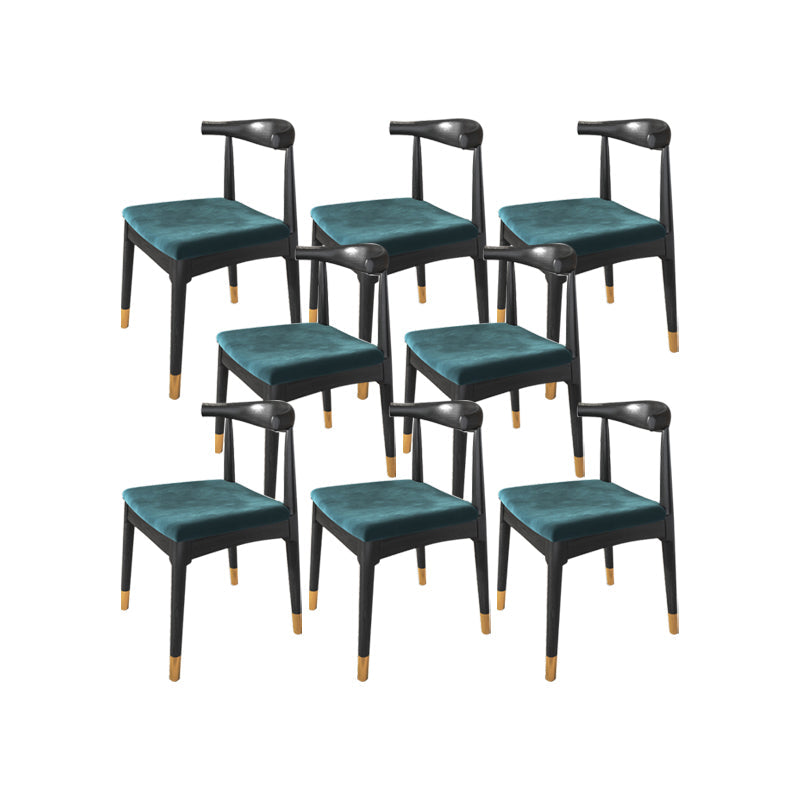 Industrial Armless Dining Chairs Solid Wood Open Back Side Chair Black 8 Piece Set Clearhalo 'Dining Chairs' 'Dining Tables & Seating' 'dining_chair' 'furn' 'furn_dining_chair' 'Furniture' 'Kitchen & Dining Furniture' 7255819