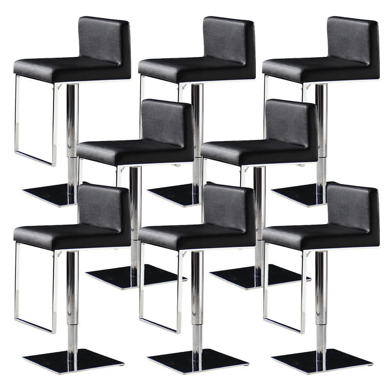 Armless Bar Stools Adjustable Height Dining Stool with Metal Base