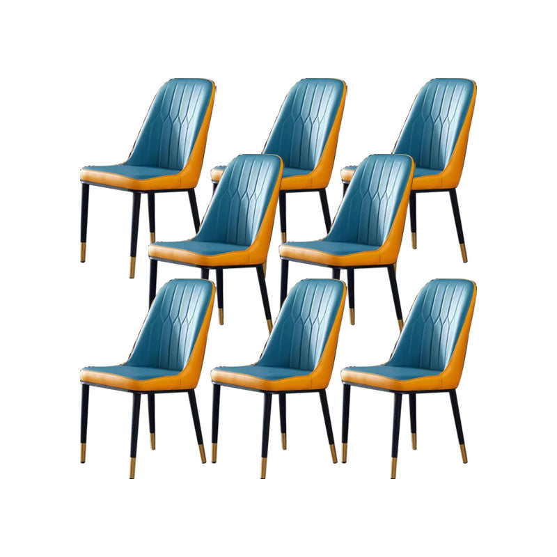 PU lederen eetstoelen industriële Parsons stoel met metalen benen