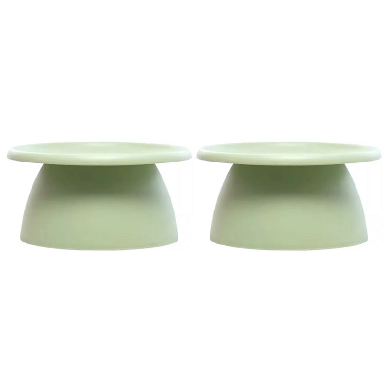 Glam Corner Table Plastic Round Pedestal Side End Snack Table 26"L x 26"W x 14"H Green 2 Clearhalo 'Coffee & Accent Tables' 'End & Side Tables' 'end_side_tables' 'furn' 'furn_end_side_tables' 'Furniture' 'Living Room Furniture' 7257495