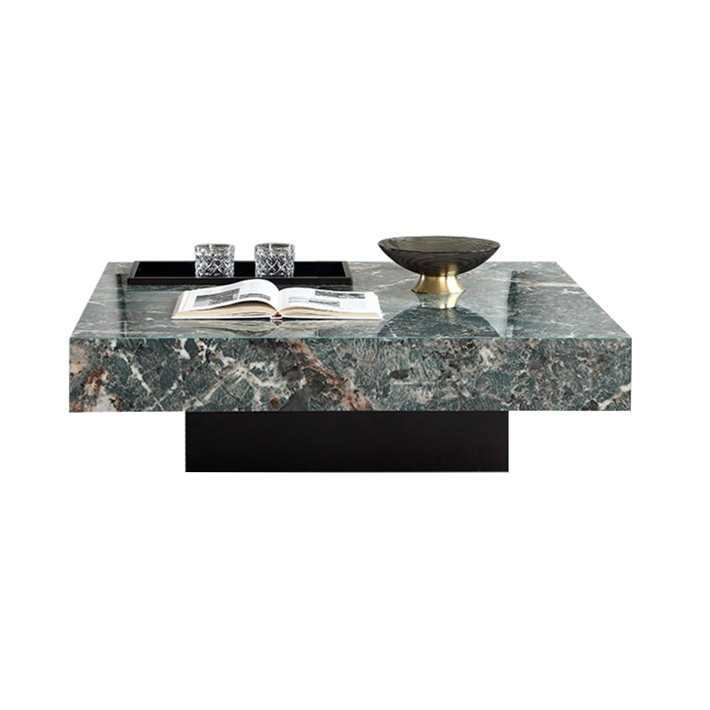 Glam Square Slate Coffee Table Stainless Steel Sled Cocktail Table Green Clearhalo 'Coffee & Accent Tables' 'Coffee Tables' 'coffee_tables' 'furn' 'furn_coffee_tables' 'Furniture' 'Living Room Furniture' 7258600