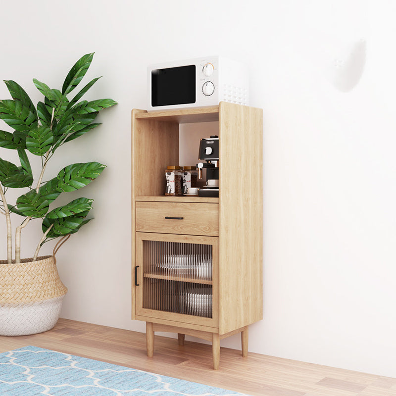 Contemporary Buffet Server Pine Dining Server with Drawers for Living Room 27.6"L x 16.5"W x 50.8"H Natural Clearhalo 'buffet_sideboard' 'Buffets & Sideboards' 'furn' 'furn_buffet_sideboard' 'Furniture' 'Kitchen & Dining Furniture' 7259606