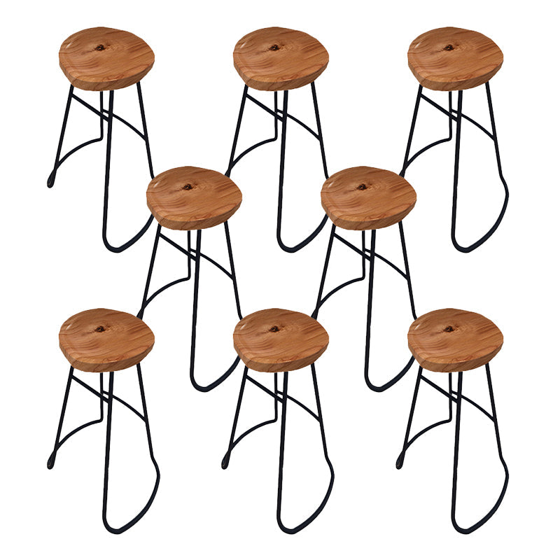 Solid Wood Bar Stools Modern Backless Dining Stools with Footrest 8 Piece Set Clearhalo 'Bar Furniture' 'Bar Stools' 'bar_stools' 'furn' 'furn_bar_stools' 'Furniture' 'Kitchen & Dining Furniture' 7263612