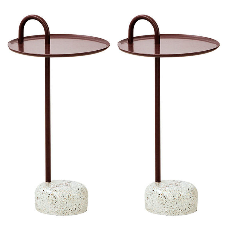 14" Wide Contemporary Corner Table Pedestal Round Accent Side Table Red 2 Clearhalo 'Coffee & Accent Tables' 'End & Side Tables' 'end_side_tables' 'furn' 'furn_end_side_tables' 'Furniture' 'Living Room Furniture' 7263999