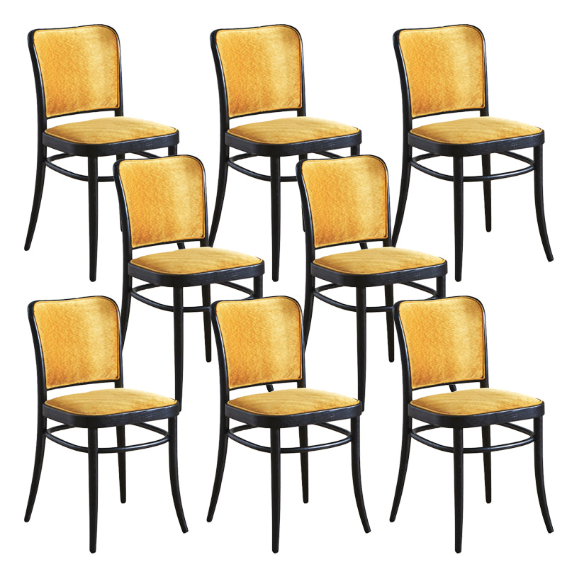 Silla de silla sin brazo tapizada moderna silla lateral de comedor de madera maciza