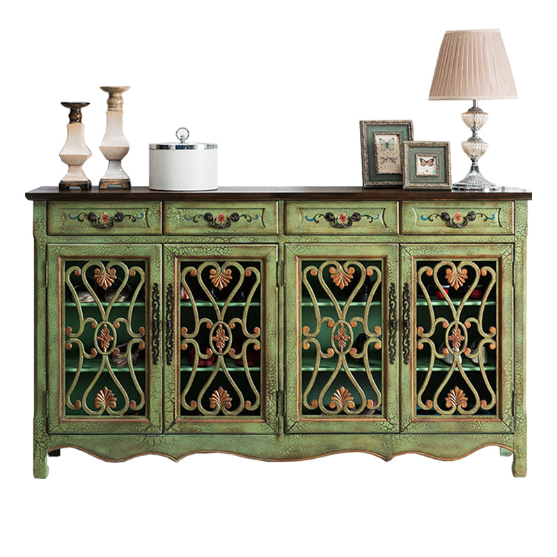 Industrial Cabriole Legs Storage Cabinet Solid Wood Storage Cabinet 70.9"L x 13.8"W x 39.4"H Light Green Clearhalo 'Cabinets & Chests' 'cabinets_chests' 'furn' 'furn_cabinets_chests' 'Furniture' 'Living Room Furniture' 7264445