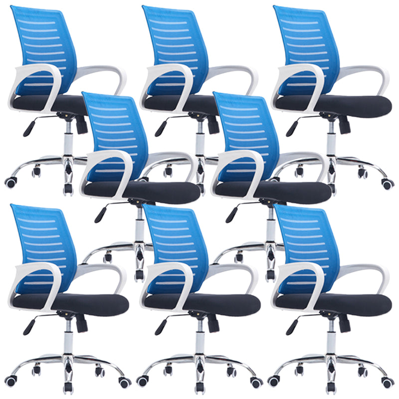 Modern Office Chair Fixed Arms No Distressing Chair with Breathable Back 8 Piece Set Clearhalo 'furn' 'furn_office_chair' 'Furniture' 'Office Chairs' 'Office Furniture' 'office_chair' 7267112